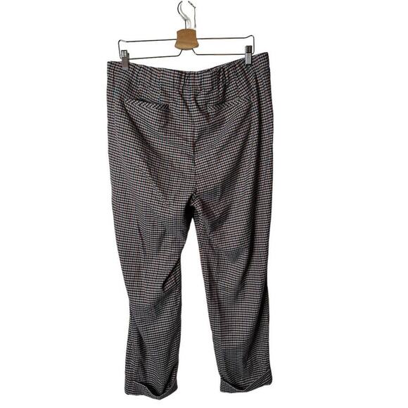 J. Jill Plus 18 Blue Red Houndstooth Pull On Cuffed Slim Straight Ankle Pants - Picture 6 of 8